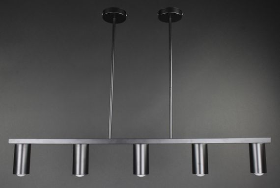 Люстра стельова на 5 лампочок 27724 Чорний 35-65х10х101 см. | Зображення 1