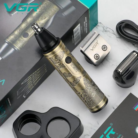 Тример VGR 4 в 1 V-621, Чоловічі електробритви для обличчя, Бритва для вологого видалення волосся. | Зображення 3