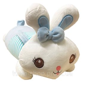 Детская мягкая игрушка "Зайка" L1122(Blue) игрушка с пледом, размер 60 см