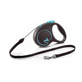 Рулетка Flexi Black Design S, трос 5 м, синий