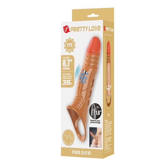 Насадка на пеніс Pretty Love 8.7 Vibrating Penis Sleeve Extender | Зображення 7