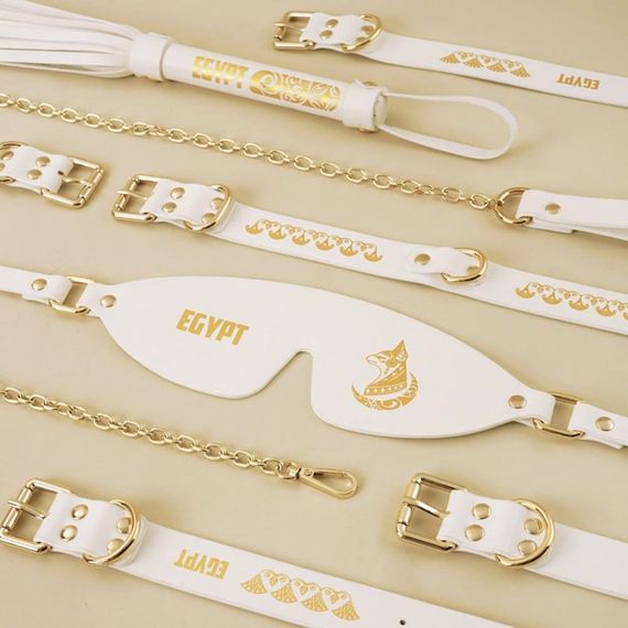 Набор БДСМ Roomfun Egyptian Cat Bondage Kit 9 предметов, белый sexstyle | Зображення 2