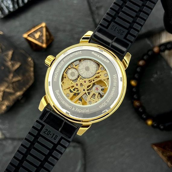 Класичний чоловічий годинник Awarder 022 Не Забуду Дім Gold-Black | Зображення 6