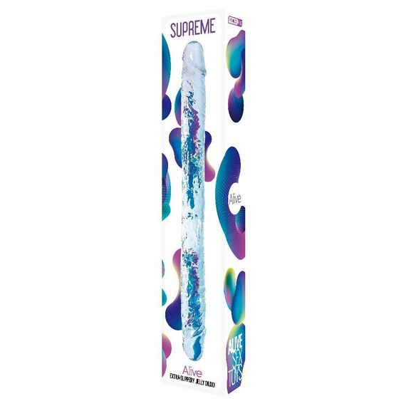 Прозрачный двусторонний фаллоимитатор Alive Supreme Jelly Dildo | Зображення 1
