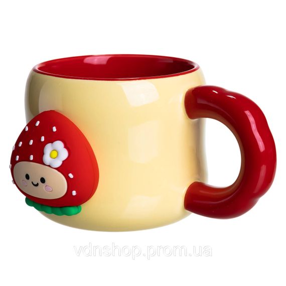 Кубок порцелянова з магнітом Поулиниця 400 (мл) подарункова кружка прикольна чашка для дітей на подарунок Жовтий з червоним FM-53A | Зображення 1