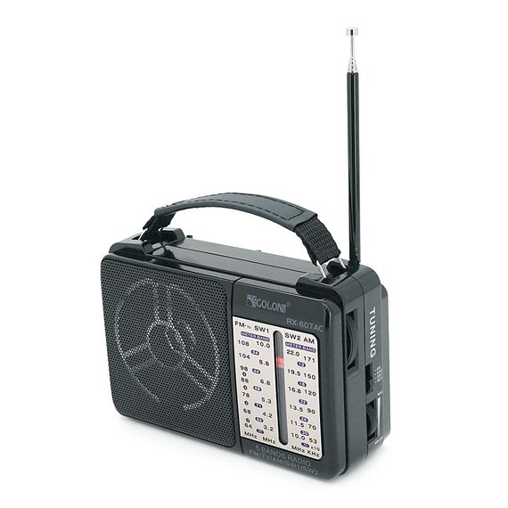 Радіоприймач GOLON RX-607, LED, 2x3W, FM радіо, корпус пластмас, Black, BOX | Зображення 1