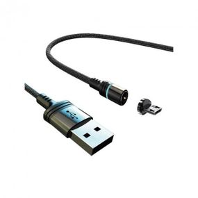 Кабель USB MOXOM MX-CB38 Магнитный micro (2.4A) (1M) Чёрный