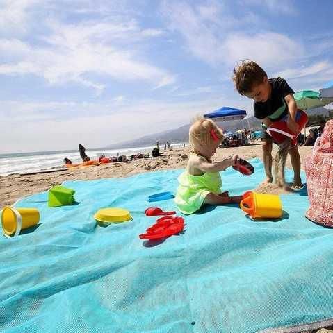 Анти-песок Пляжная чудо подстилка коврик для моря Originalsize Sand Free Mat | Зображення 1