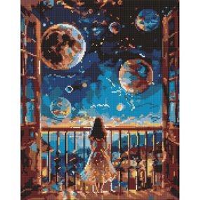 Алмазна мозаїка "Мрійлива ніч" ©art_selena_ua AMO8077, 40х50 см