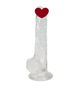 Прозорий фалоімітатор Alive Jelly Dildo Lusty, ТПЕ, присоска, діаметр 3,2см, довжина 18см Sex Aura