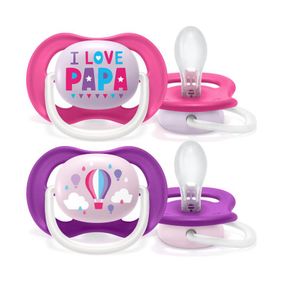 Avent Пустушка Avent Ultra Air I love 6-18міс, ортодонтична, 2шт, для дівчат (SCF080/04)