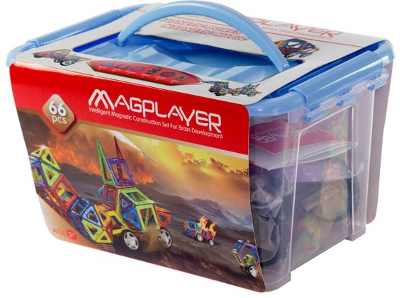 Конструктор Magplayer магнитный набор 66 эл. MPT-66 (MPT-66) | Зображення 1