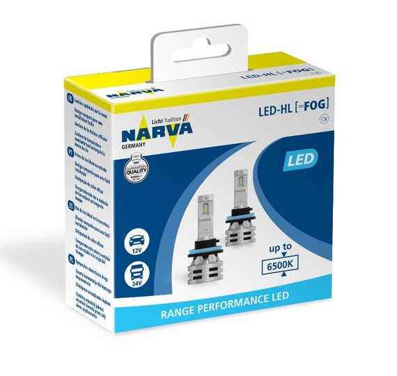 Комплект світлодіодних ламп Narva 18036 H8/H11/H16 12/24v 6500K X2 24W PGJ19-2 RPL Range Performance LED FOG | Зображення 1