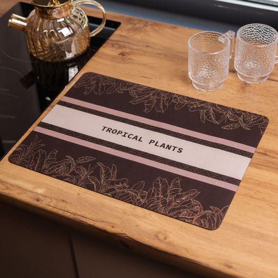 Килимок діатомітовий для сушіння посуду Tropical Plants 40*30 см Yiwu HP-42-199 | Зображення 1