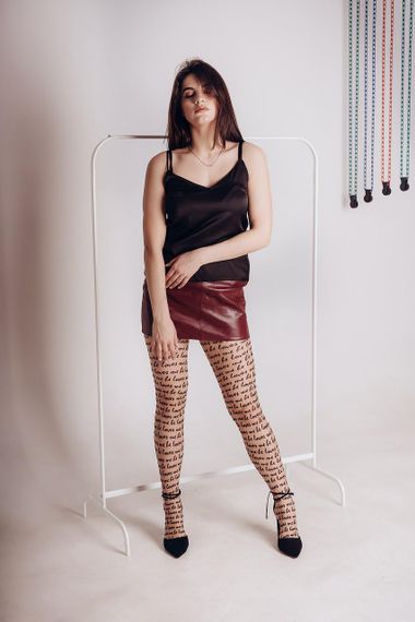 Колготки LAIS Collant з написом «he loves me», Omero, Italy, L | Зображення 1