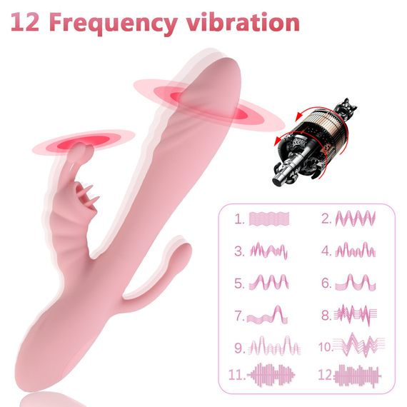 ПОШКОДЖЕНА КОРОБКА) Вагінально-кліторальний вібратор «Eros vibrator», потрійна стимуляція, 10 режимів Sex Aura | Зображення 7