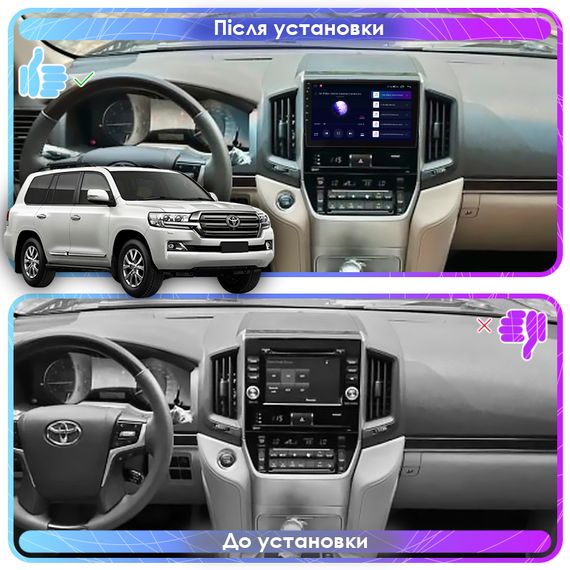Автомагнітола штатна Toyota Land Cruiser 200 2016 9 Android 10.1 4/32 XPRO 25000 чорний (MER-14137_5649) | Зображення 4