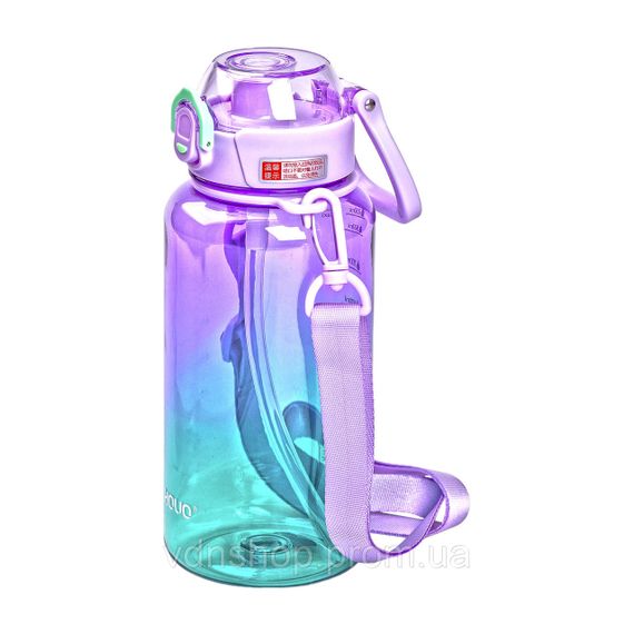 Пляшка для води 1 л пляшечка з мундштуком бузкова HP-14-31V | Зображення 3