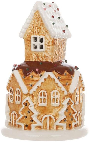 Декоративний "Пряничний Будиночок" 17см з LED-підсвічуванням, коричневий КОПІЯ