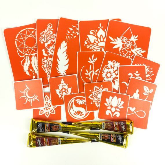 Набор хны с трафаретами для био-тату №6 henna-set-06 | Зображення 2