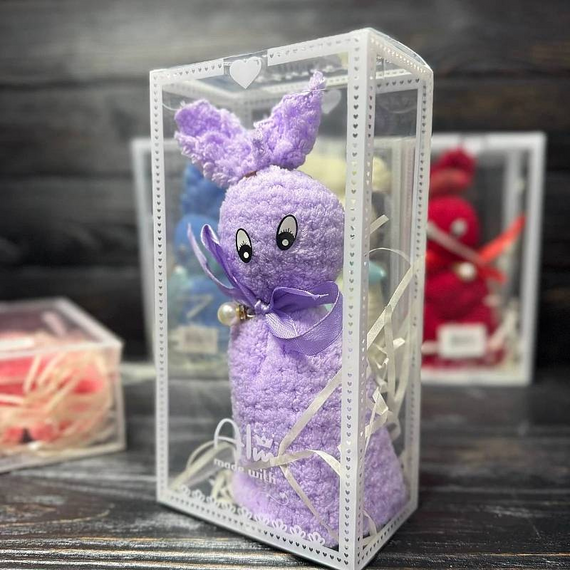 Подарунковий набір рушників у вигляді зайчика, у подарунковій упаковці 25-817 19*10cm | Зображення 1