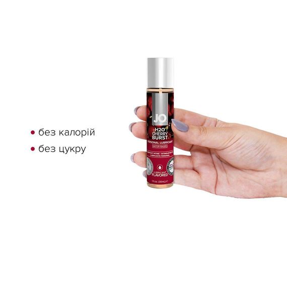 Змазка на водній основі System JO H2O — Cherry Burst (30 мл) без цукру, рослинний гліцерин | Зображення 1