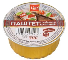 Паштет із куркою та помідорами Varo, 130 г (таблетка), Польща