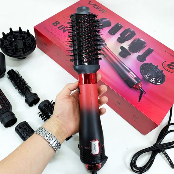 Багатофункціональний фен для зачісок VGR 8 в 1 V-488, Хороший електричний фен з потужним мотором EW-55 | Зображення 3