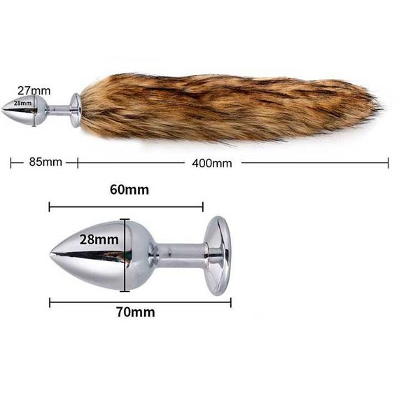 Анальна пробка з лисячим хвостиком - Чорний - Анальні іграшки | Зображення 1