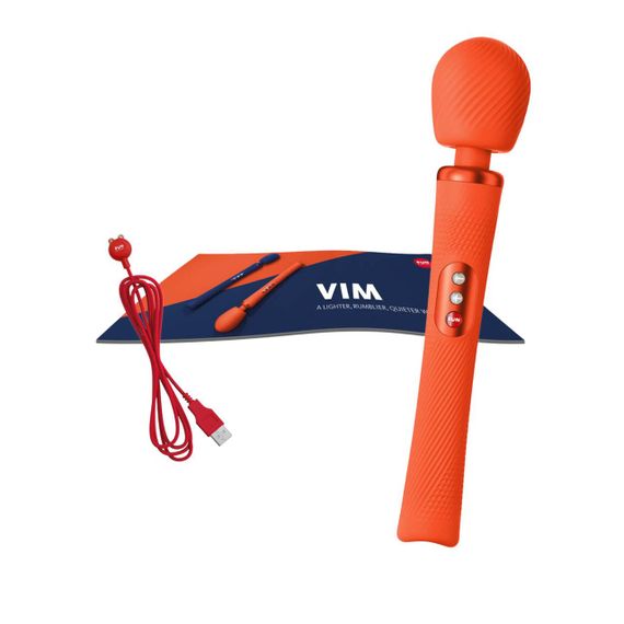 Вібромасажер Fun Factory VIM Vibrating Wand sunrise orange, суперпотужний та легкий, до 6 годин роботи sexstyle | Зображення 12