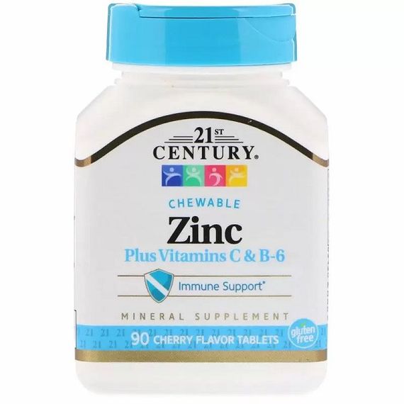 Витаминно-минеральный комплекс 21st Century Zinc Plus Vitamins C & B-6 90 Chewable Tabs Cherry
