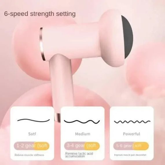 Масажер ручний Replicates Shiatsu Massager YX-720 для тіла акумуляторний із насадками антицелюлітний Рожевий | Зображення 3