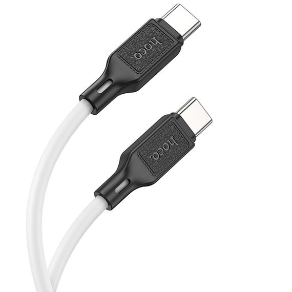 Дата кабель Hoco X90 Cool silicone Type-C to Type-C 60W (1m) White | Зображення 1