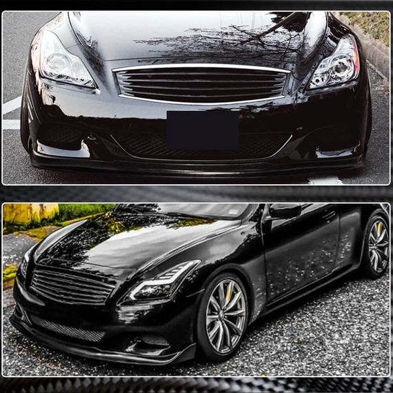 Накладка на передний бампер Lip (для G37 Coupe 2009-2013, Карбон) для Infiniti G25/G35/37 (V36/CV36) | Зображення 2