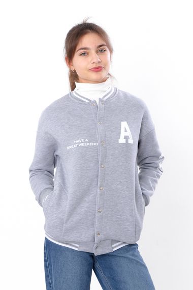 Бомбер для дівчинки (підлітковий) Носи своє 146 Сірий (p-13158-180404) | Зображення 1