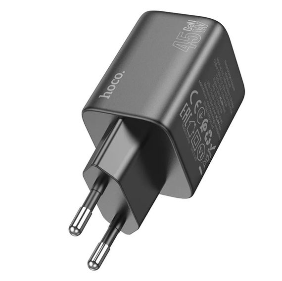 Зарядний пристрій Hoco N42 Quick Charger PD 45W / 2 х Type-C з кабелем Type-C to Type-C - Black | Зображення 1