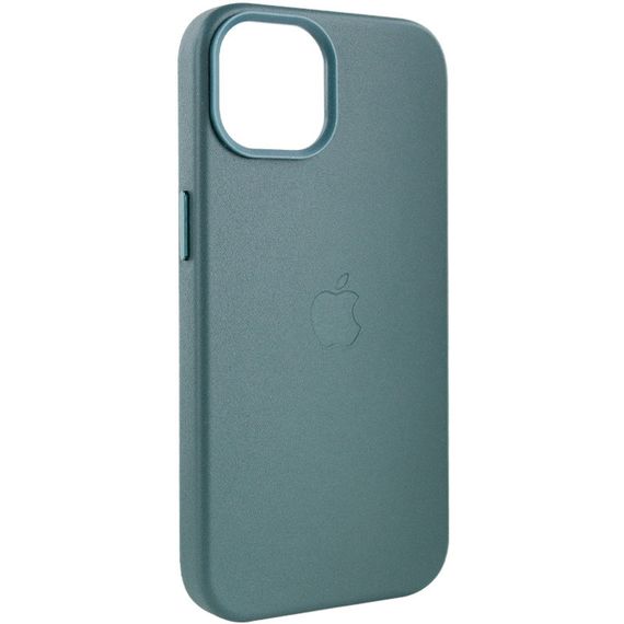 Шкіряний чохол Leather Case (AA Plus) with MagSafe для Apple iPhone 14 (6.1") Pine green | Зображення 3
