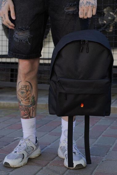 Повсякденний рюкзак шкільний Without Compact з принтом Fire Black