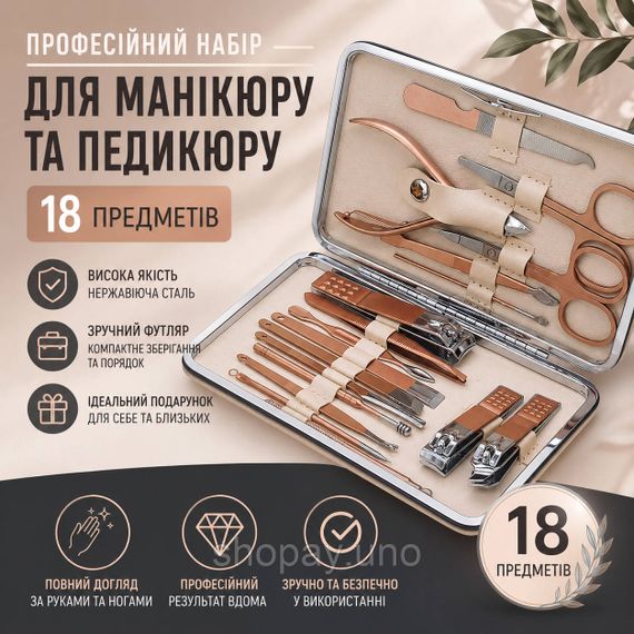 Професійний набір для манікюру та педикюру 18 предметів BZ-84