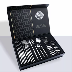 Набір столових приладів Kitchen Ware 24 шт. з нержавіючої сталі на 6 персон Silver