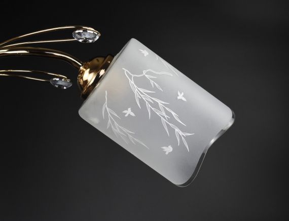 Люстра стельова на 2 лампочки 25565 Золото 25х20х57 см. | Зображення 2