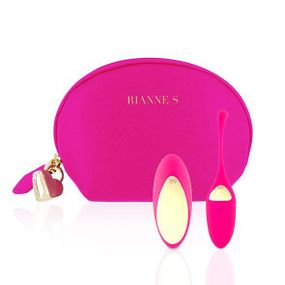 Віброяйце Rianne S: Pulsy Playball Deep Pink з вібрувальним пультом ДК, косметичка-чехол, 10 режимів sexstyle