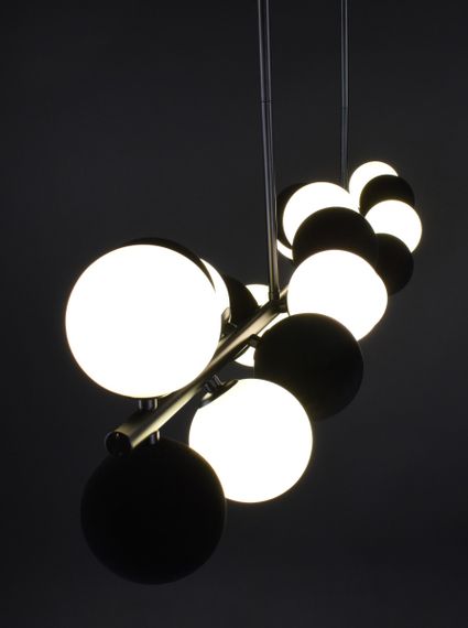 Люстра стельова на 11 лампочок 27721 Чорний 35-65х23х120 см. | Зображення 8