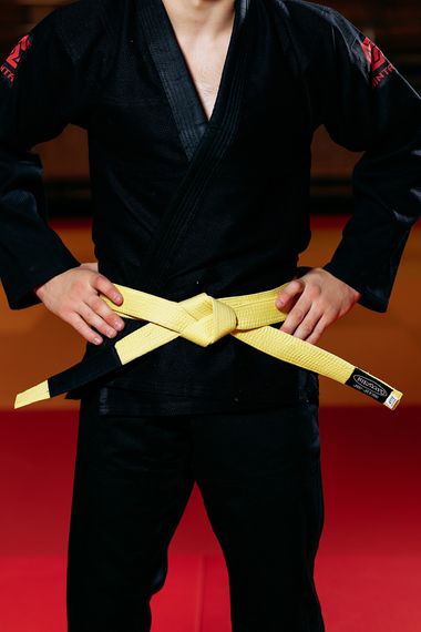 Жовтий пояс для джиу джитсу ТМ KINTAYO, 180 зріст