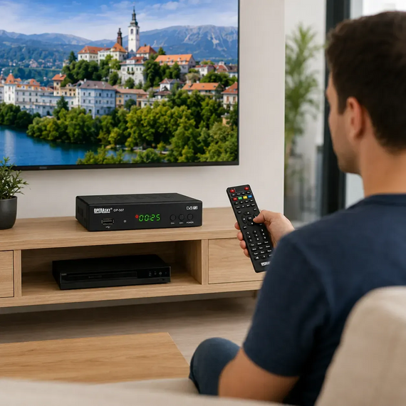 Цифровая приставка Т2 Operasky OP-507 для телевизора HDMI USB Wi-Fi IPTV ТВ тюнер цифровой эфирный ресивер Черный | Зображення 3