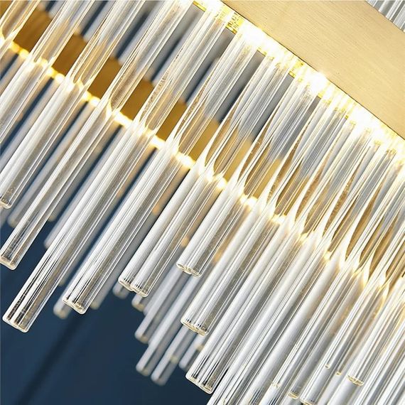 Люстра світлодіодна підвісна LED світильник для квартири на стелю лед 26923 Золото 50-180х60х60 см. | Зображення 6