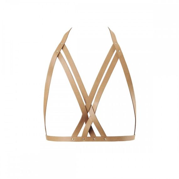 Портупея Bijoux Indiscrets MAZE - Halter Bra Harness Braun | Зображення 3