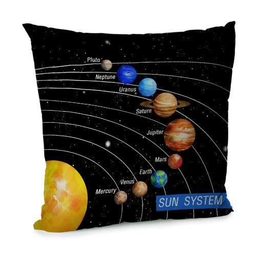 Подушка диванна з оксамиту Солнечная система 45x45 см (45BP_UNI006)