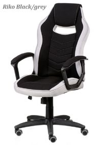 Геймерське крісло Riko black/grey, колір чорно-сірий, оббивка — тканина