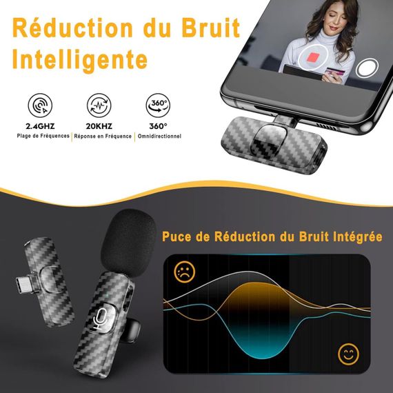 Профессиональный беспроводной петличный микрофон для iPhone/Android/камеры, беспроводной петличный микрофон дл | Зображення 6